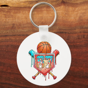 Baseball Basketball Jersey Number 67 Drip Sports Keychain