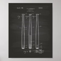 Baseball Bat 1924 Patent Art - Chalkboard
