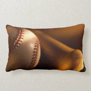 Baseball Bat and Ball Lumbar Pillow