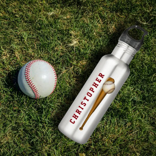 Baseball Bat Ball Personalized Name or Monogram 710 Ml Water Bottle
