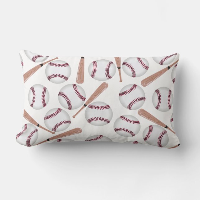 Baseball bat pattern lumbar pillow (Front)