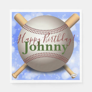 Baseball & Bat Personalized Napkin HAMbWG