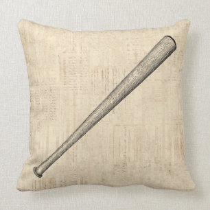 Baseball Bat Sports Art Design Throw Pillow