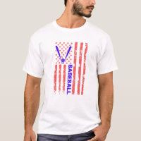 Baseball Bat USA Flag Sports Lover Men Women Kids