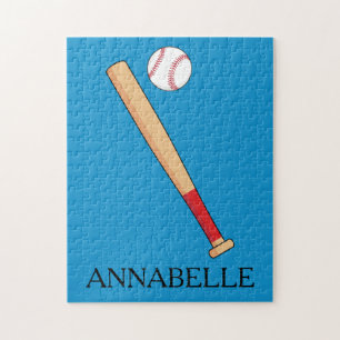 Baseball Bat with Ball Pattern Jigsaw Puzzle