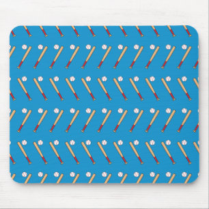 Baseball Bat with Ball Pattern Mouse Pad