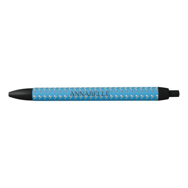 Baseball Bat with Ball Personalize Black Ink Pen (Front)