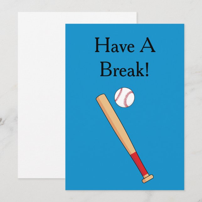 Baseball Bat with Ball Personalize Holiday Card (Front/Back)