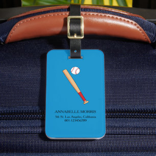 Baseball Bat with Ball Personalize Luggage Tag
