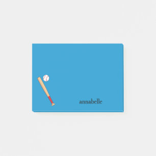Baseball Bat with Ball Personalize Post-it Notes