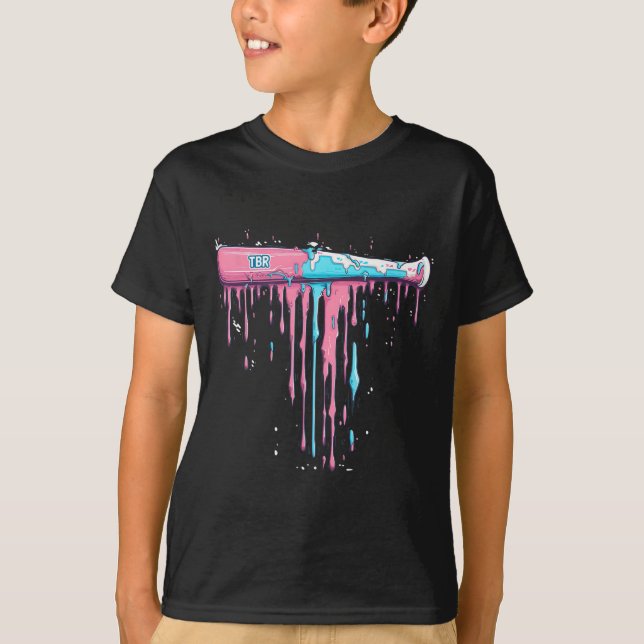 Baseball Bat With Sprinkles Drip For Baseball Play T-Shirt (Front)