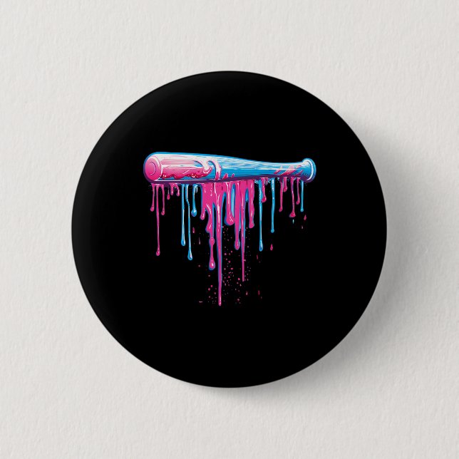 Baseball Bat With Sprinkles Drip For Men Boys  2 Inch Round Button (Front)