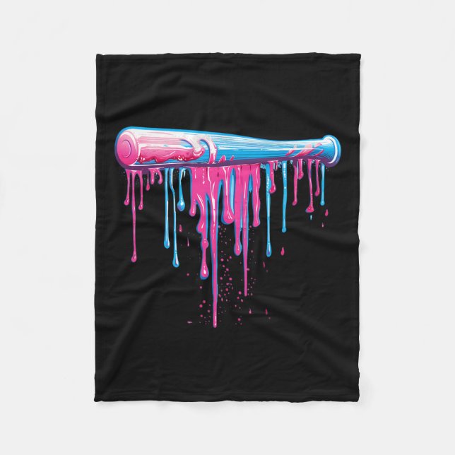 Baseball Bat With Sprinkles Drip For Men Boys  Fleece Blanket (Front)