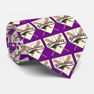 Baseball Bats Ball and Base Necktie