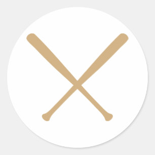 baseball bats crossed classic round sticker