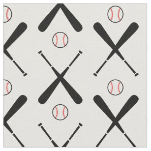 Baseball bats crossed, white - custom size fabric