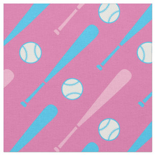 Baseball bats pink and pastel blue fabric