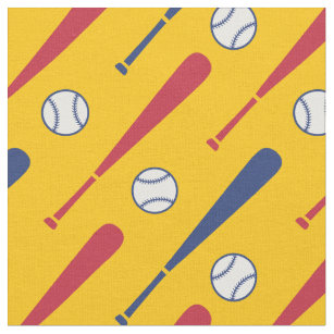Baseball bats red and navy blue fabric