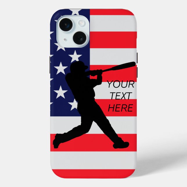 Baseball Batter and American Flag  Case-Mate iPhone Case (Back)
