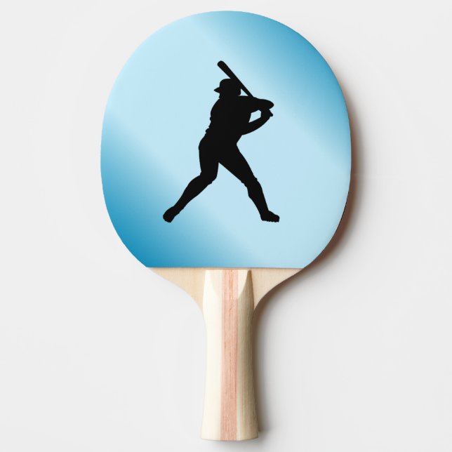 Baseball Batter Blue Sports Ping Pong Paddle (Front)