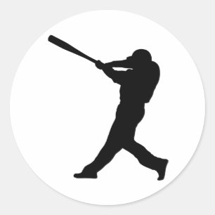 Baseball Batter Classic Round Sticker