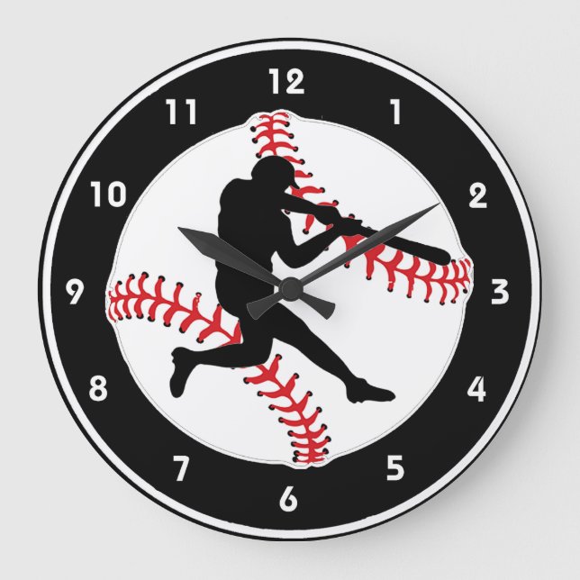 Baseball Batter Design Wall Clock (Front)