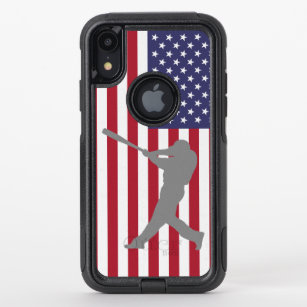 Baseball Batter on the USA Flag OtterBox Commuter iPhone XR Case