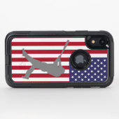 Baseball Batter on the USA Flag Otterbox iPhone Case (Back Horizontal)