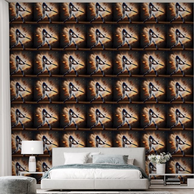 Baseball Batter Super Play, Wallpaper (Bedroom)