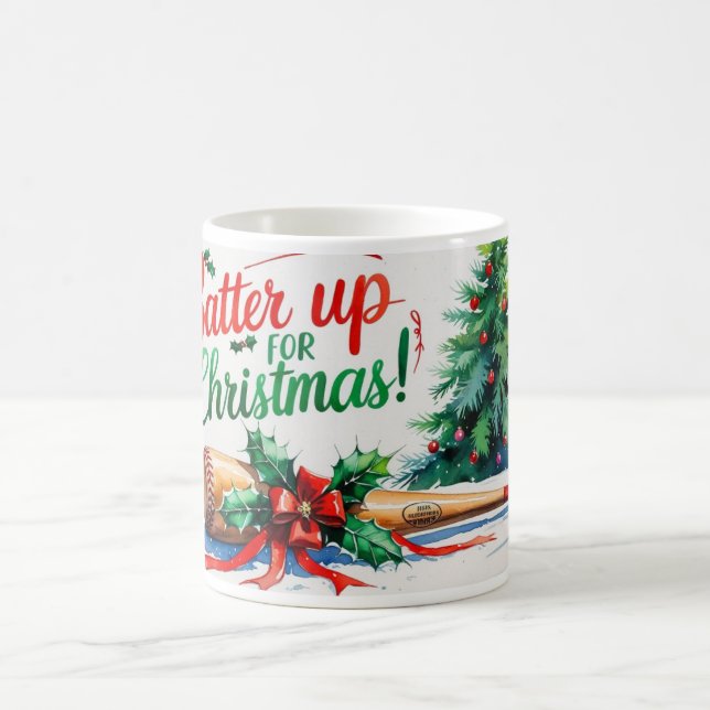 Baseball Batter Up for Christmas Coffee Mug (Center)