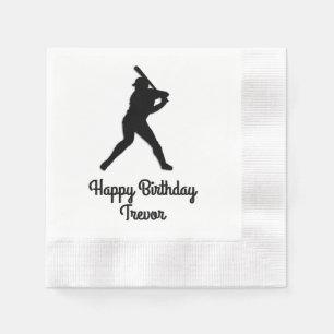Baseball Batter Up Personalized Birthday Napkin