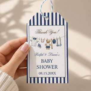 Baseball Bear Baby Shower Thank You Gift Tags