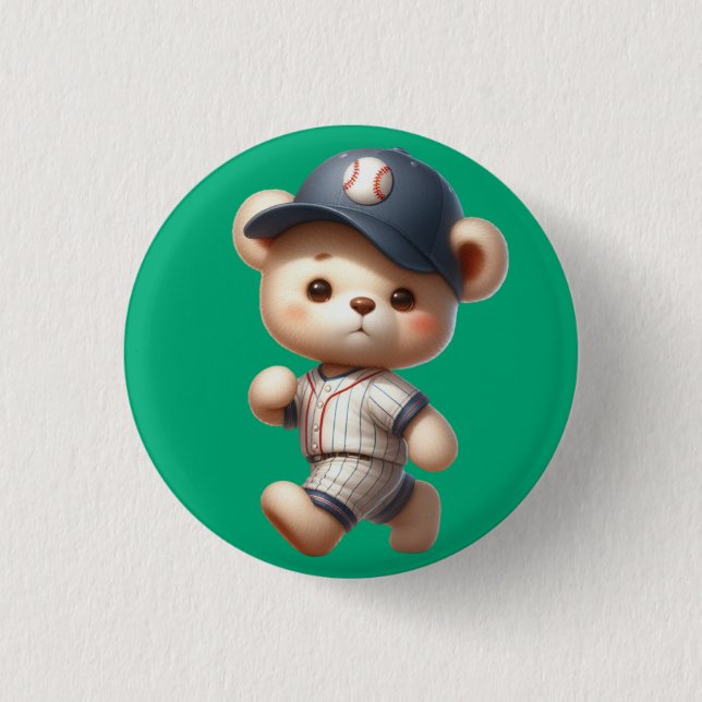 Baseball Bears 1 Inch Round Button (Front)