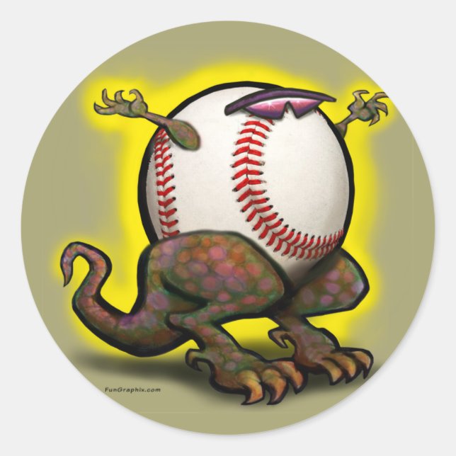Baseball Beast Classic Round Sticker (Front)