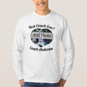 Baseball Best Coach Ever! Photo Name Customized T-Shirt