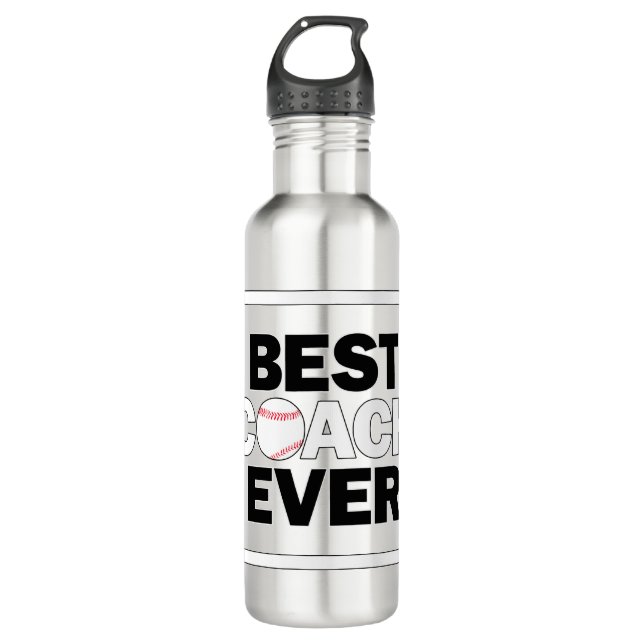 Baseball Best Coach Ever Sports Coaches Gift Idea 710 Ml Water Bottle (Front)
