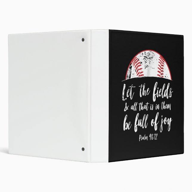 Baseball Bible Verse  Cute Christian Psalm 96 Binder (Background)