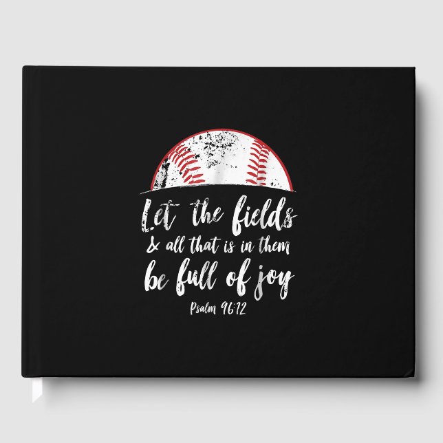 Baseball Bible Verse  Cute Christian Psalm 96 Guest Book (Front)