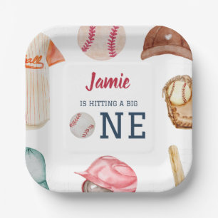 Baseball Big One Boy 1st Birthday  Paper Plate