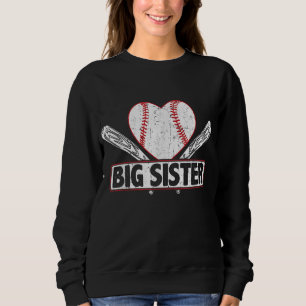 Baseball Big Sister Matching Family Softball Baseb Sweatshirt
