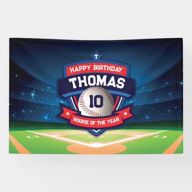 Baseball Birthday banner backdrop  (Horizontal)