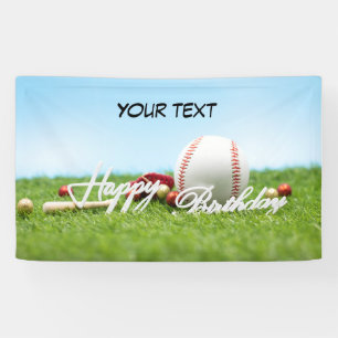 Baseball Birthday Banner with your text 