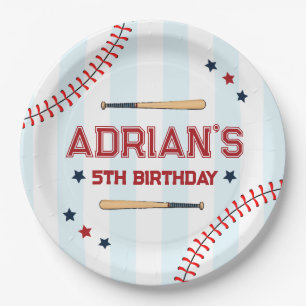 Baseball birthday boy  paper plate