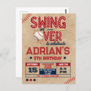 Baseball birthday boy postcard
