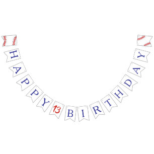 Baseball Birthday Bunting Flags