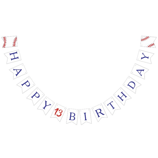 Baseball Birthday  Bunting Flags (All)
