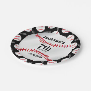 *Baseball Birthday Design Personalize Paper Plate