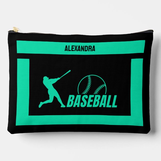 Baseball Birthday Gift, Baseball Player Girl,  Accessory Pouch (Front)