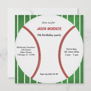 Baseball Birthday Invitation