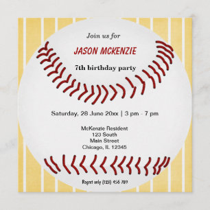 Baseball Birthday Invitation